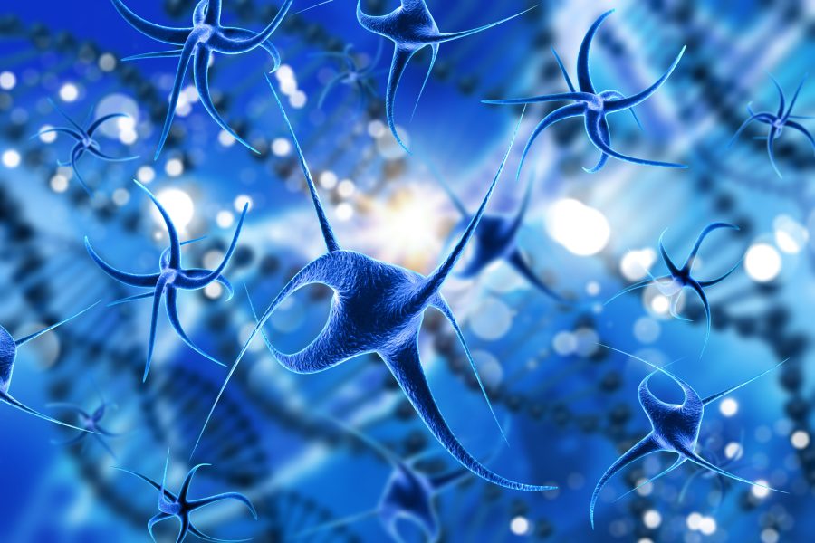 3D render of a medical background with abstract virus cells